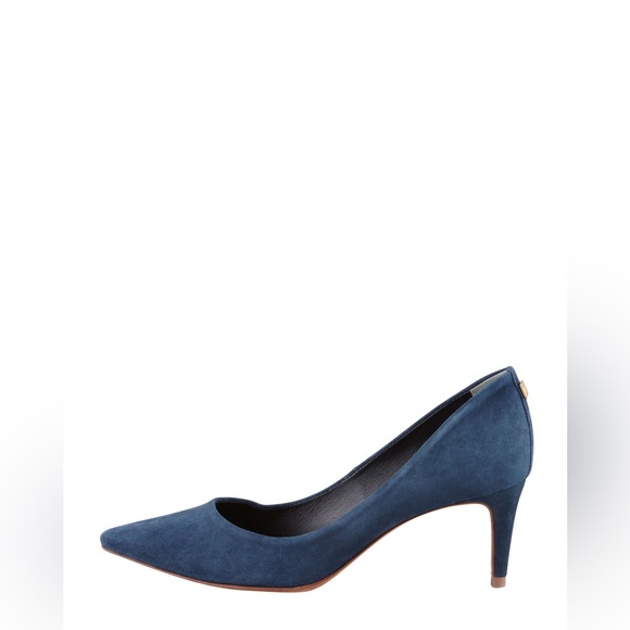 Tory Burch Ivy Low-Heel Suede Pump Navy - Picture 4 of 16